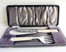 Antique Cased Set Silver Plated Fish Servers