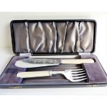 Antique Cased Set Silver Plated Fish Servers