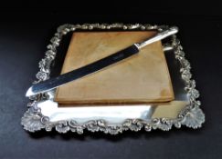 Antique Victorian Silver Plated Bread/Cheese Board Serving Set