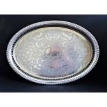Large Vintage Silver Plated Serving Tray 47cm long