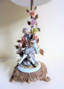 Vintage Capodimonte Tyche Tosca Figural Lamp