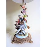 Vintage Capodimonte Tyche Tosca Figural Lamp