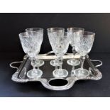 Crystal and Silver Plate Drinks Set