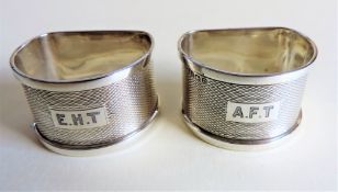 Pair Antique Sterling Silver Napkin Rings Hallmarked c.1917