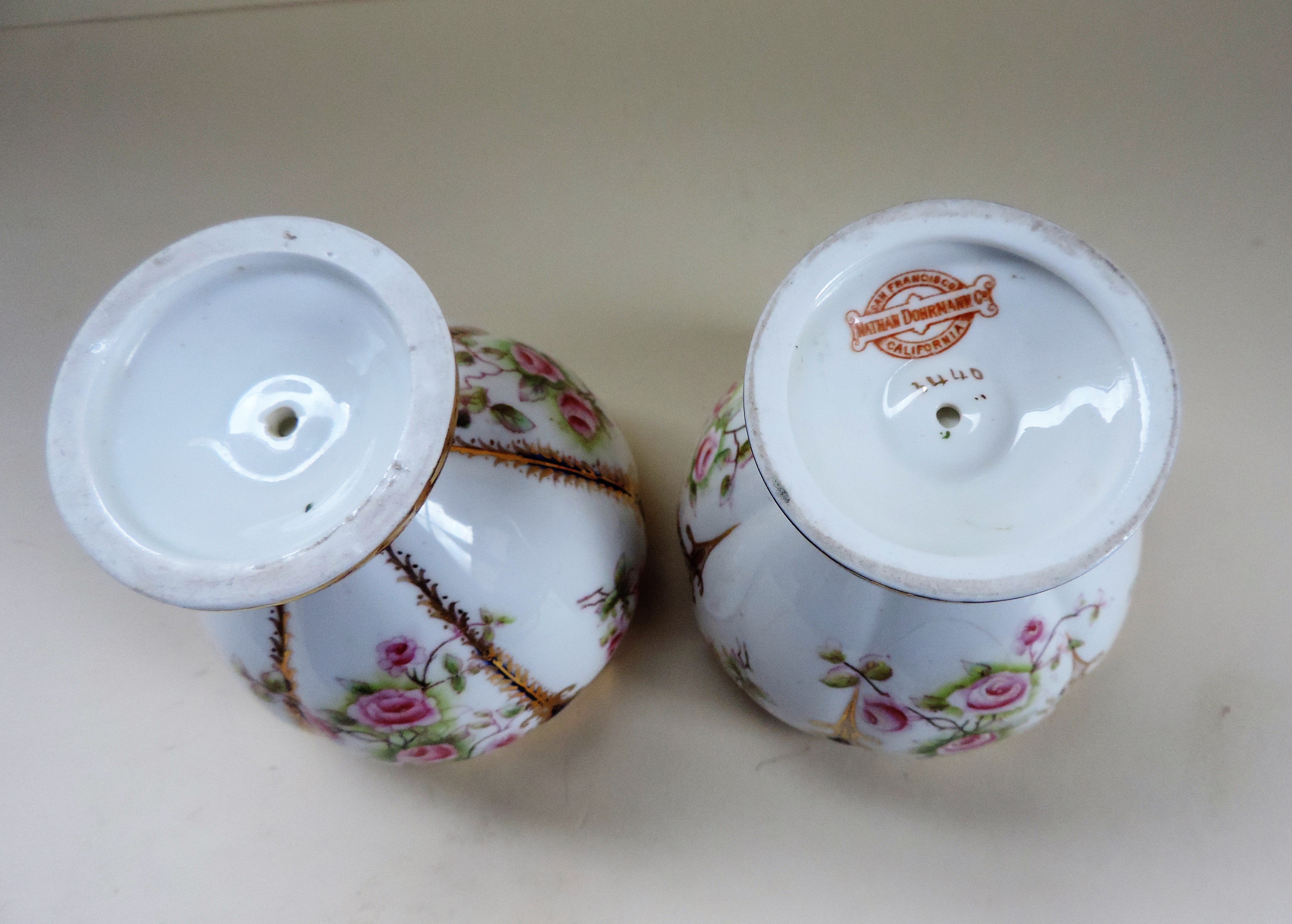 Vintage Art Deco Hand Painted Minton Squat Vases - Image 6 of 9