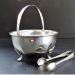 Mappin & Webb Silver Plated Sugar Bowl & Tongs