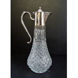 Silver Plate & Cut Glass Decanter/Claret Jug