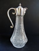 Hand-Cut Crystal And Silver Plate Bacchus Claret Jug