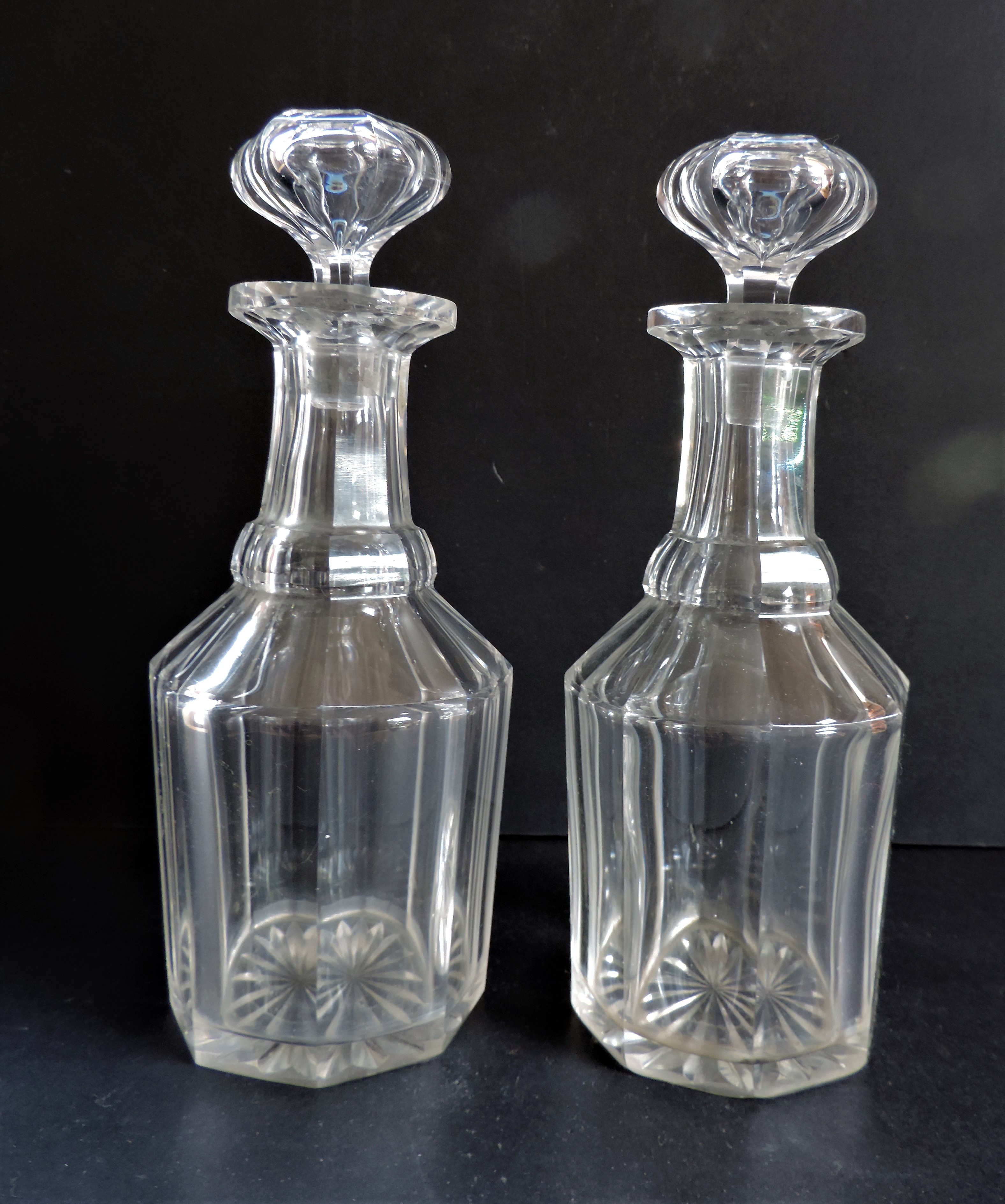 Pair Antique Georgian Glass Decanters