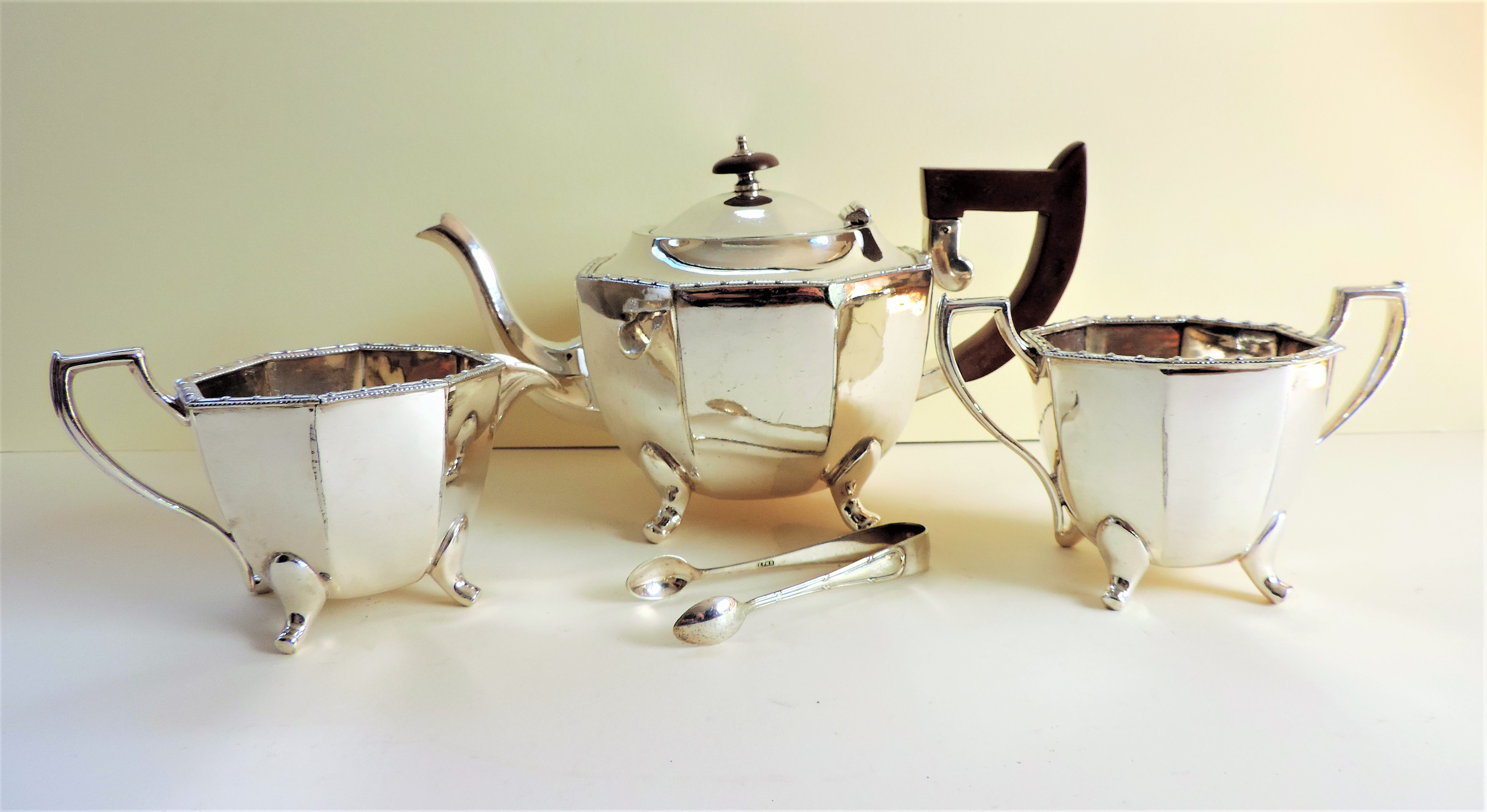 Art Deco Silver Plated Tea Set - Image 3 of 7