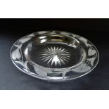 Antique Edwardian Etched Glass Dish