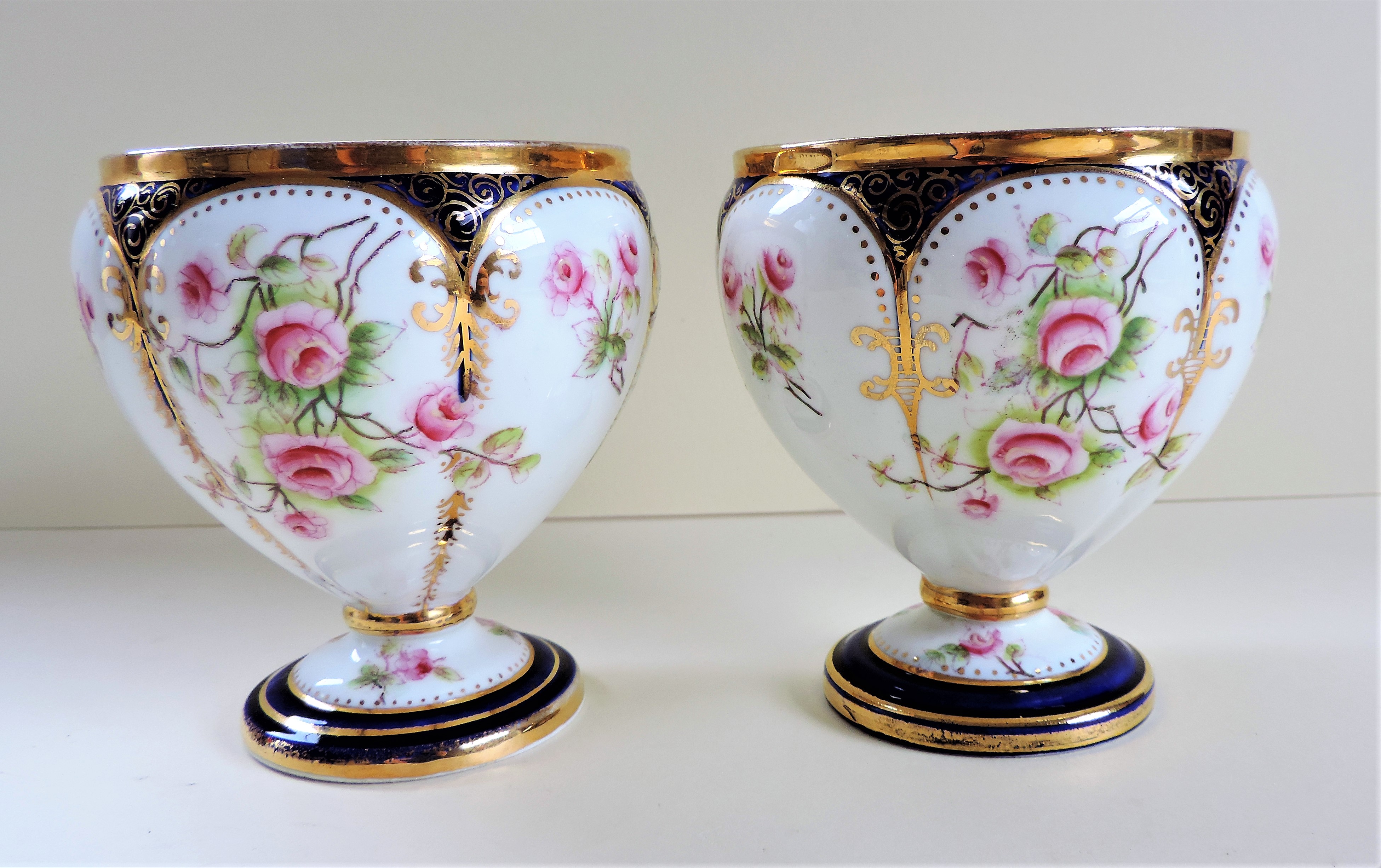 Vintage Art Deco Hand Painted Minton Squat Vases