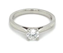 0.50ct solitaire diamond ring set in platinum. D colour, IF clarity