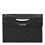 Chanel Black Quilted Lambskin Timeless Foldover Shoulder Bag