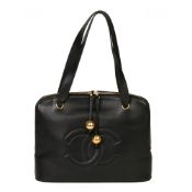 Chanel Black Lambskin Vintage Timeless Shoulder Bag