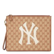 Gucci Brick Monogram Canvas Yankees Pouch