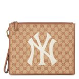 Gucci Brick Monogram Canvas Yankees Pouch