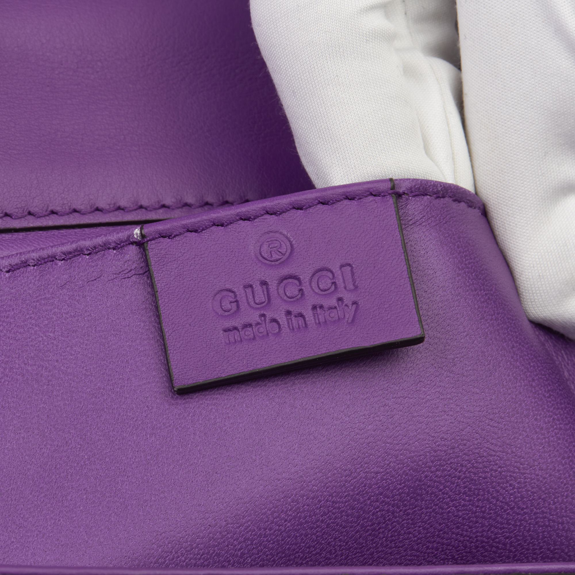 Gucci Violet Cyclamen Matte Alligator Leather Small Padlock Shoulder Bag - Image 6 of 12