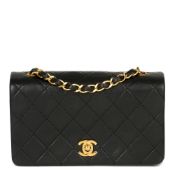 Chanel Black Quilted Lambskin Vintage Mini Full Flap Bag