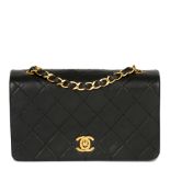 Chanel Black Quilted Lambskin Vintage Mini Full Flap Bag