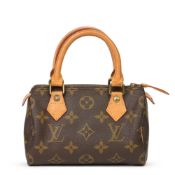 Louis Vuitton Brown Monogram Coated Canvas & Vachetta Leather Vintage Mini HL Speedy