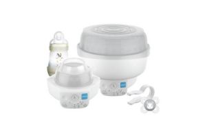 (R15G) Baby. 2 Items. 1 X MAM Electric Steriliser & Express Bottle Warmer & 1 X MAM Easy Start Set
