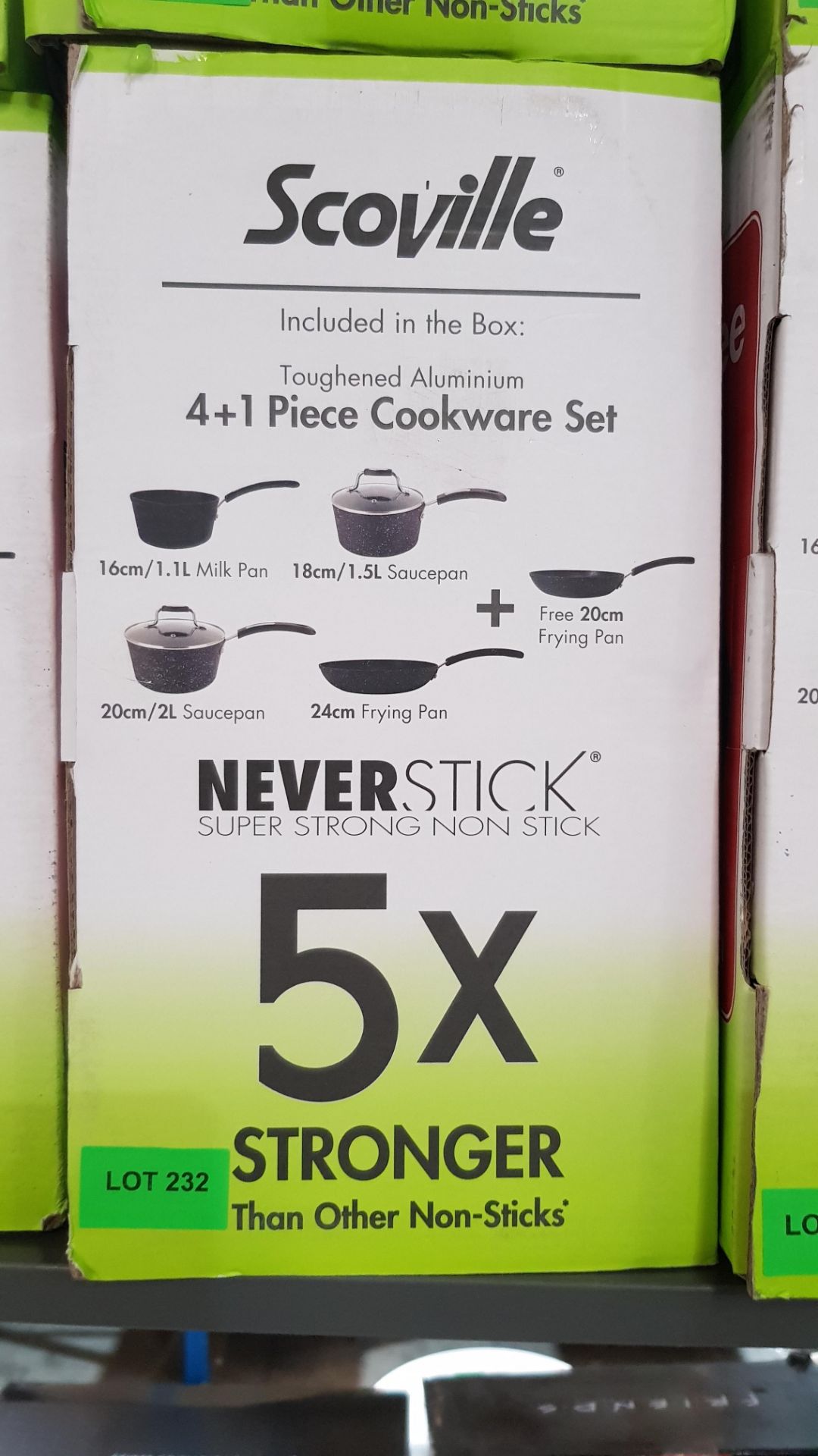(R2L) Household. 1 X Scoville Neverstick 5 Piece Toughened Aluminium Cookware Set - Image 2 of 2