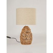 (R1F) Lighting. 2 Items. 1 X Stag Lamp & 1 X Rattan Table Lamp With Shade (May Contain Undelivered