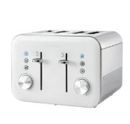 (R15G) Kitchen. 1 X Breville High Gloss Collection White 4 Slice Toaster