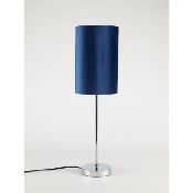 (R1F) Lighting. 2 X Velvet & Chrome Table Lamp (May Contain Undelivered / Wrong Item Sticker) New