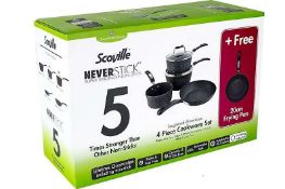 (R2L) Household. 1 X Scoville Neverstick 5 Piece Toughened Aluminium Cookware Set