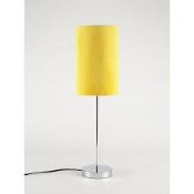 (R1D) Lighting. 3 Items. 1 X Yellow Velvet Table Lamp, 1 X Plain Stick Lamp Steel Grey Twin Pack &