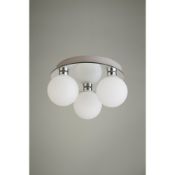 (R1D) Lighting. 3 Items 1 X Bathroom Ceiling Light, 1 X 3 Light Chrome Ceiling Fitting With Glass B