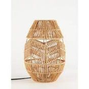 (R1E) Lighting. 2 X Rattan Pot Lamp (May Contain Undelivered / Wrong Item Sticker) New