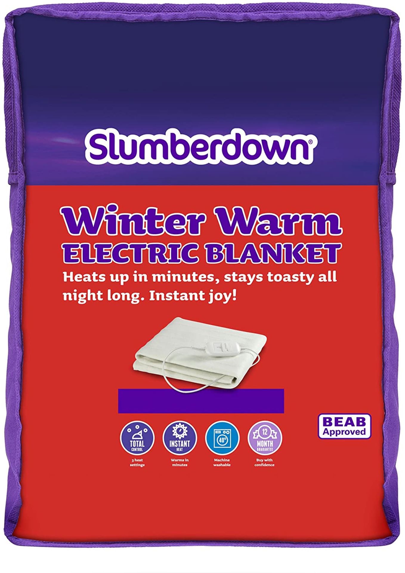 (R15C) Household. 2 X Slumberdown Winter Warm Electric Blanket Double (120x135cm approx.) New