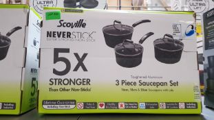 (R2K) Household. 1 X Scoville Neverstick 3 Piece Toughened Aluminium Cookware Set