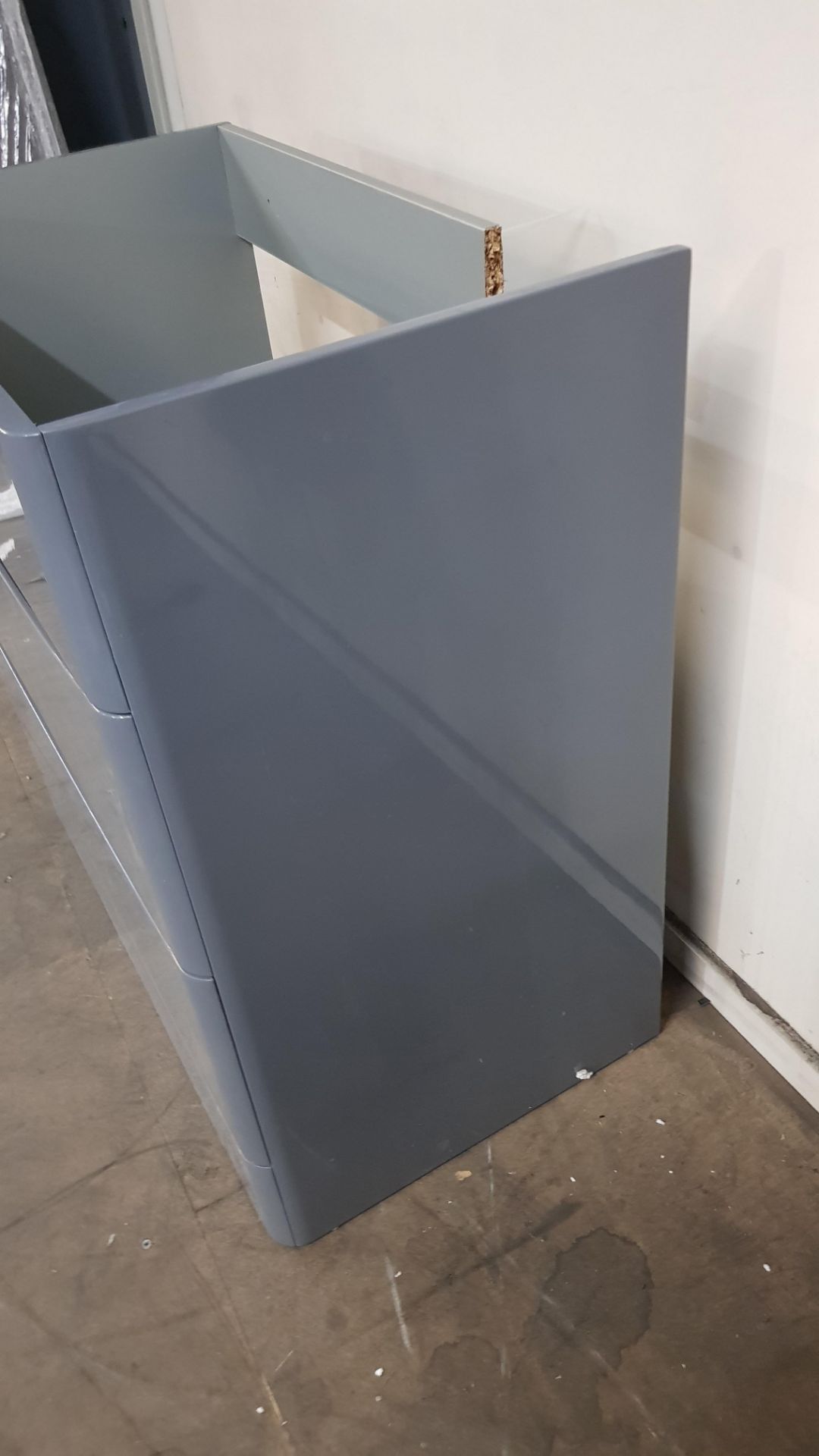 800x450 Modern 2 Drawer Vanity Unit In Grey (Damage To Rear) - Image 6 of 7