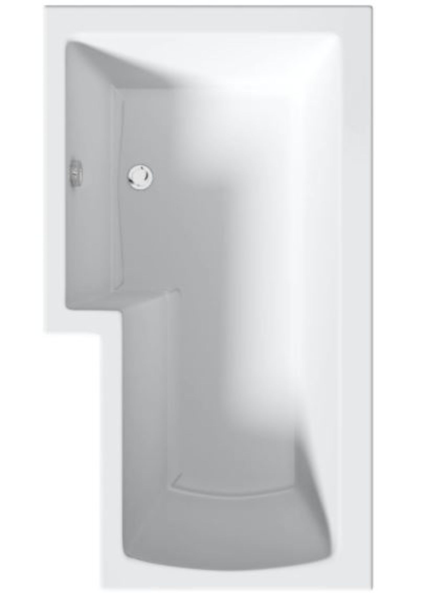 3 Items. 1 X Tempo Arc 170 X 70cm Bath - No Tap Holes (e256301) RRP £239, 1 X L Shape Shower Bath - Image 2 of 5