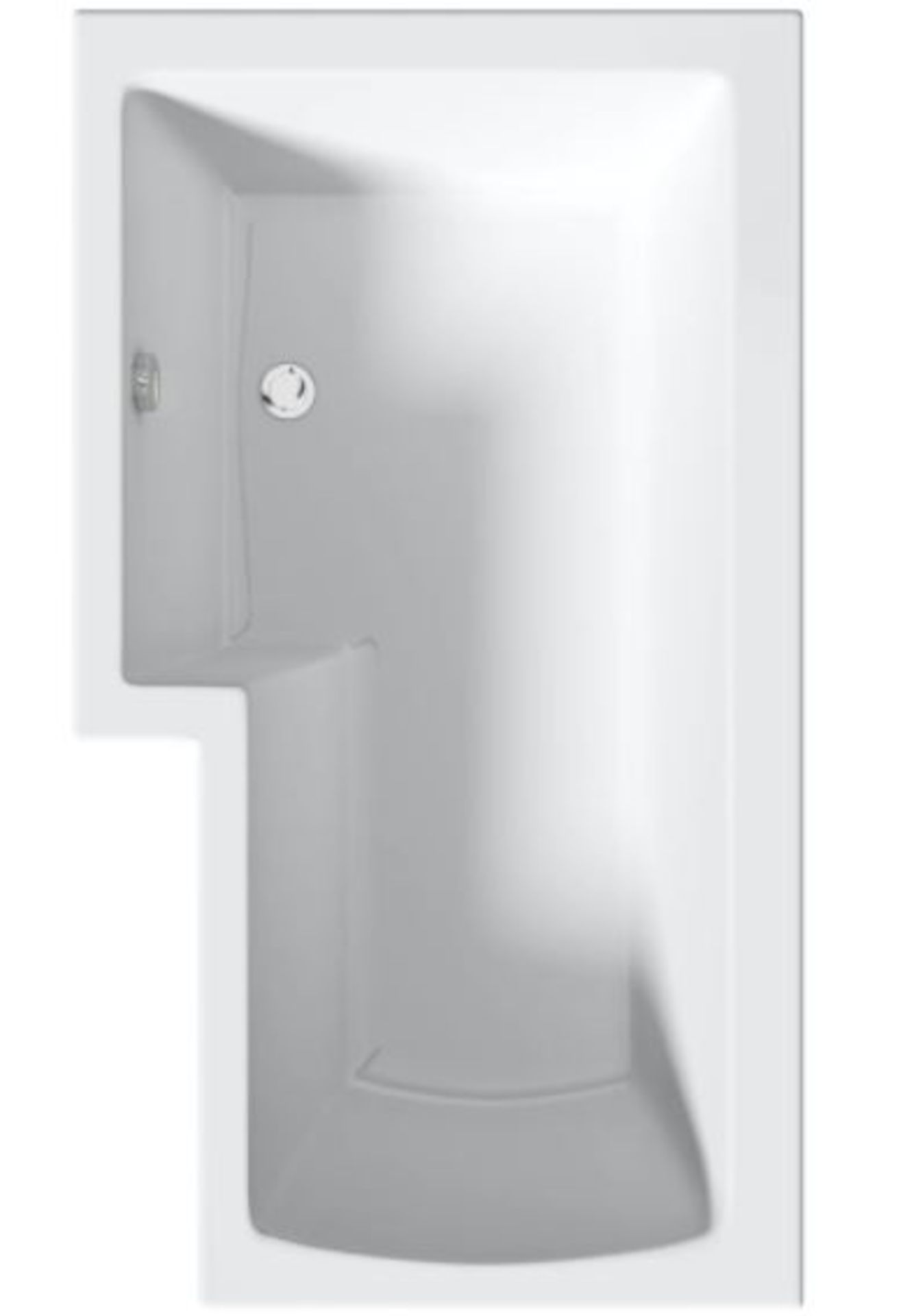 3 Items. 1 X Tempo Arc 170 X 70cm Bath - No Tap Holes (e256301) RRP £239, 1 X L Shape Shower Bath - Image 3 of 5