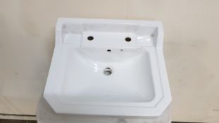 550x500mm Traditional 2 Tap Hole Basin With Upstands