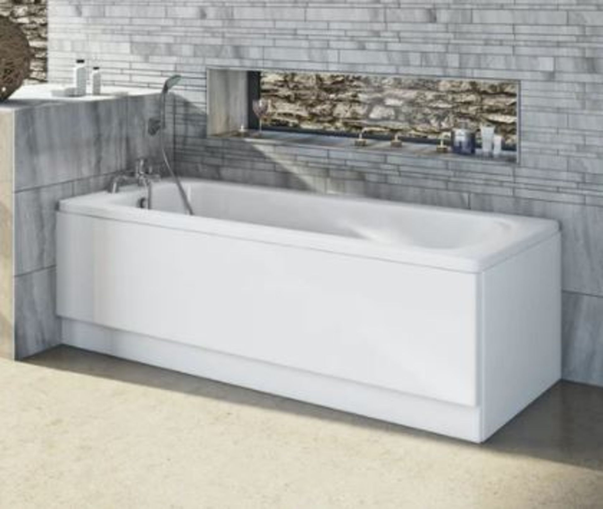 1700x700mm Single Ended Vitreous Enamel Pressed Steel Bath