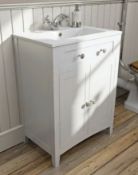 The Bath Co. Camberley 600mm Traditional White Vanity Unit (MF6101W3)