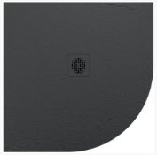 900 Quadrant Matt Black Designer Stone Resin Shower Tray