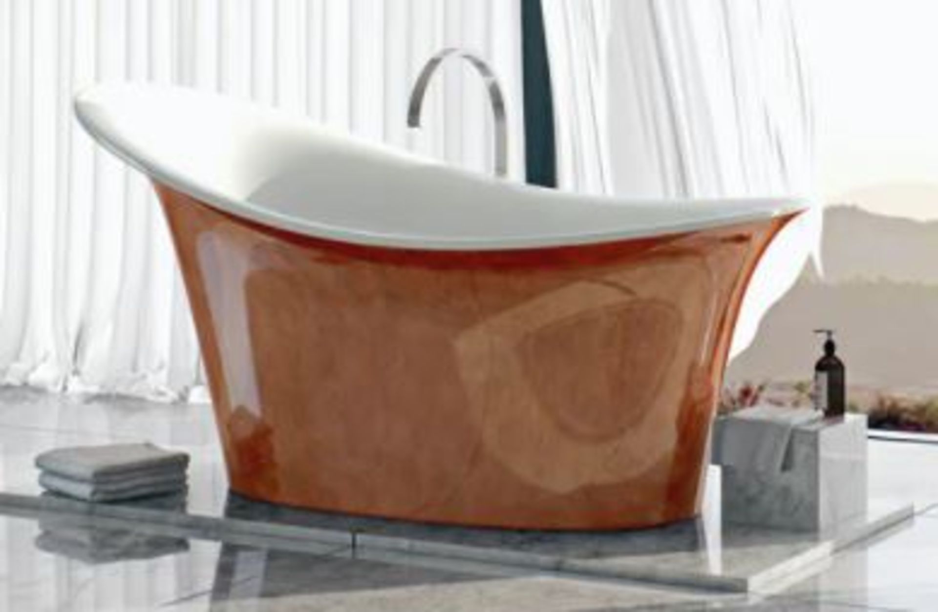 Belle De Louvain Fontana Metallic Effect Freestanding Bath 1800x800mm RRP £1599 (HY425CF06) (Damag