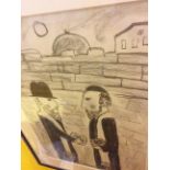 A Charcoal Drawing of Two Rabbis