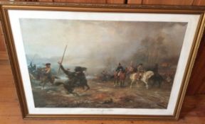 Large Napoleon Print ""Napoleon's Peril at Brienne-le-Chateau"" (1825-1904)