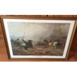 Large Napoleon Print ""Napoleon's Peril at Brienne-le-Chateau"" (1825-1904)