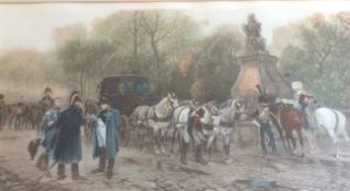 Print of Napoleon, His General, Horse and Carriage