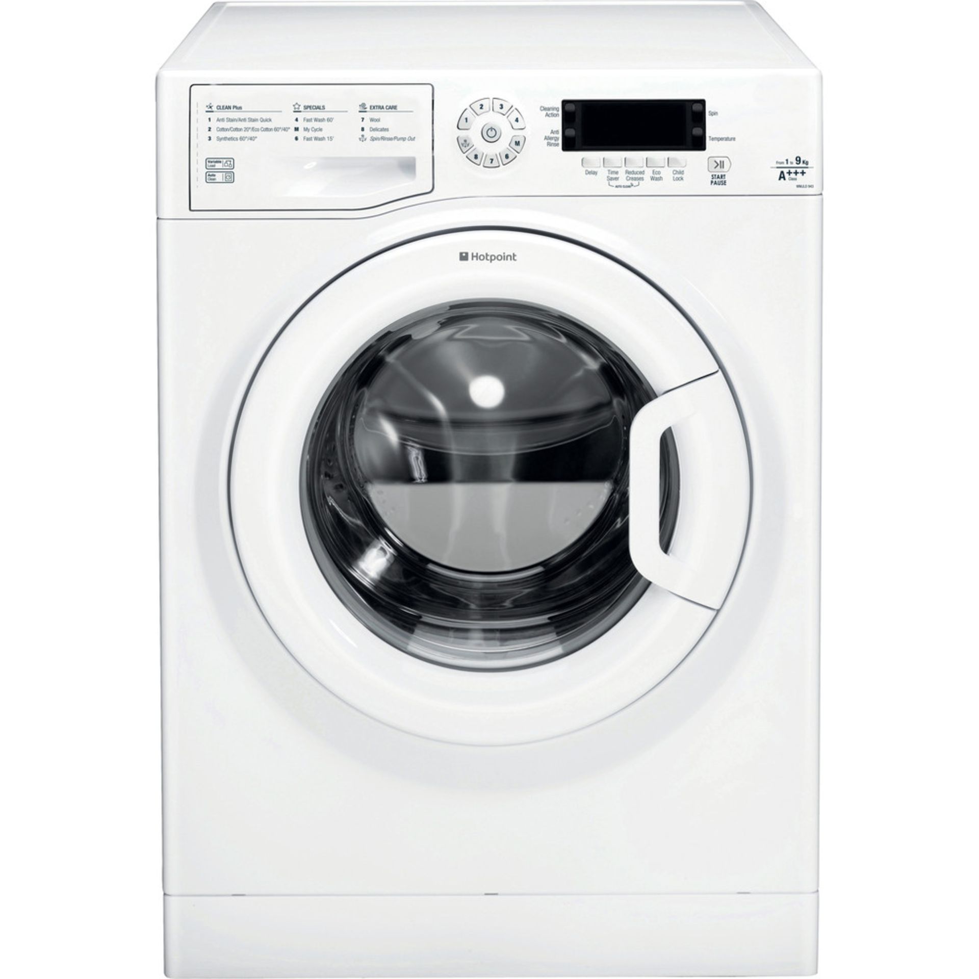 Category - RETURNED WHITE GOODS - Hotpoint WMJLD 943 P Freestanding Washing Machine - T002936756