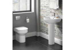 New & Boxed Cesar Back To Wall Toilet Inc Soft Close Seat. 621Bwp Made From White Vitreous Chi...